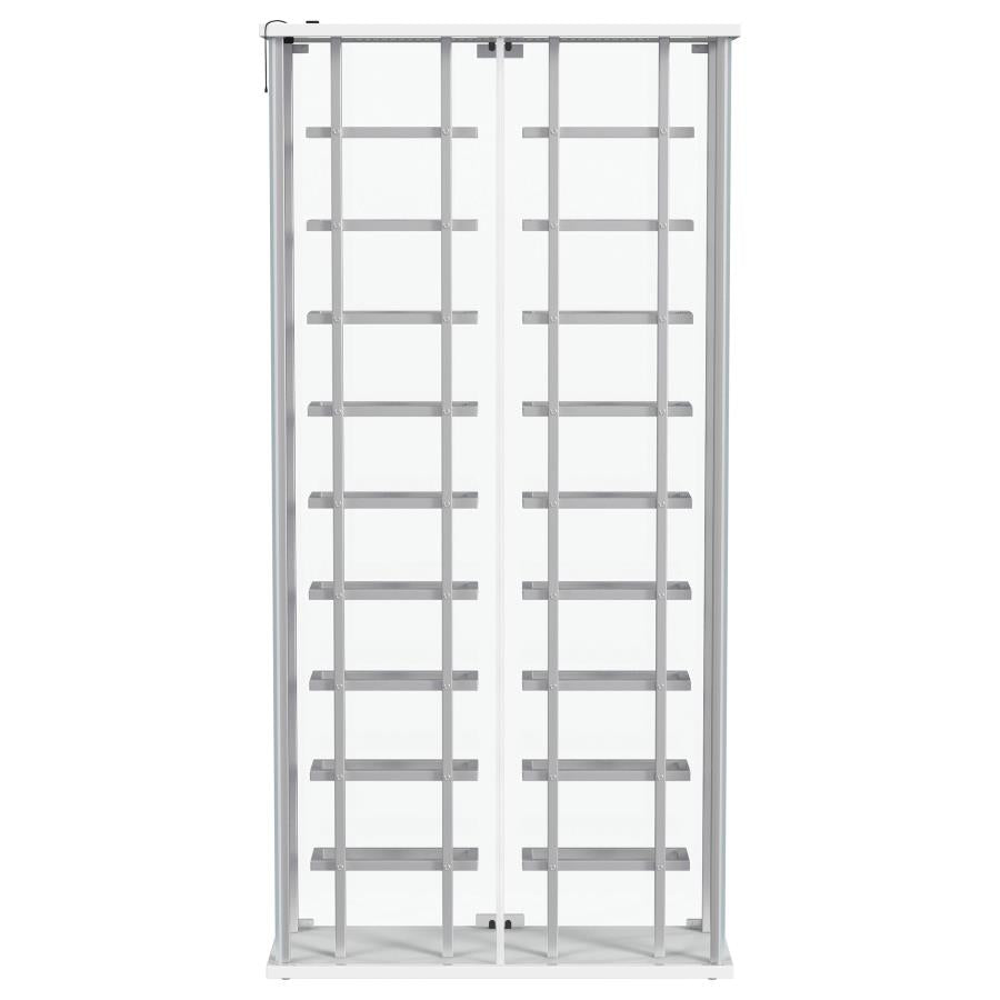 Montara Tempered Glass Wine Storage LED Curio Cabinet Chrome - 182037