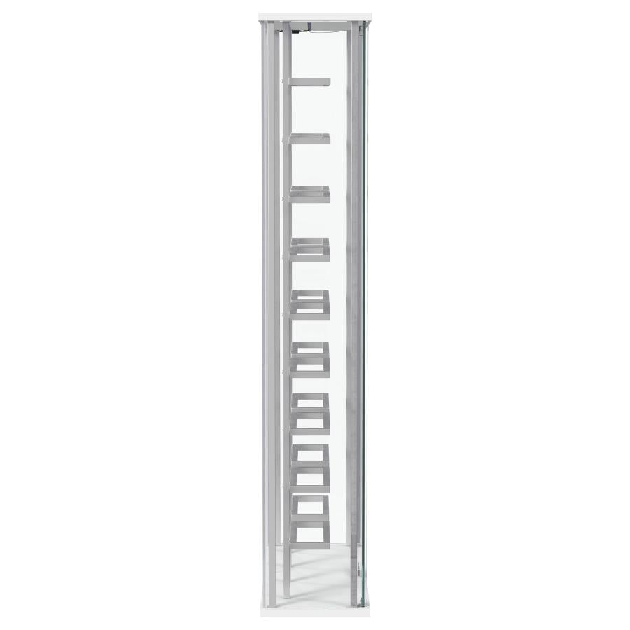 Montara Tempered Glass Wine Storage LED Curio Cabinet Chrome - 182037