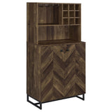 Mendoza 2-door Home Bar Cabinet Wine Storage Rustic Oak - 182082