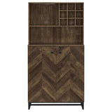 Mendoza 2-door Home Bar Cabinet Wine Storage Rustic Oak - 182082