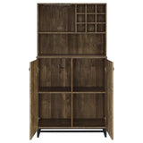 Mendoza 2-door Home Bar Cabinet Wine Storage Rustic Oak - 182082