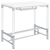 Norcrest 47-inch Acrylic Leg Bar Table White High Gloss - 182101
