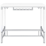 Norcrest 47-inch Acrylic Leg Bar Table White High Gloss - 182101