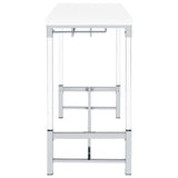 Norcrest 47-inch Acrylic Leg Bar Table White High Gloss - 182101