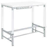 Norcrest 47-inch Acrylic Leg Bar Table White High Gloss - 182101