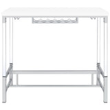 Norcrest 47-inch Acrylic Leg Bar Table White High Gloss - 182101