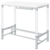 Norcrest 47-inch Acrylic Leg Bar Table White High Gloss - 182101