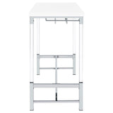 Norcrest 47-inch Acrylic Leg Bar Table White High Gloss - 182101