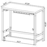 Norcrest 47-inch Acrylic Leg Bar Table White High Gloss - 182101