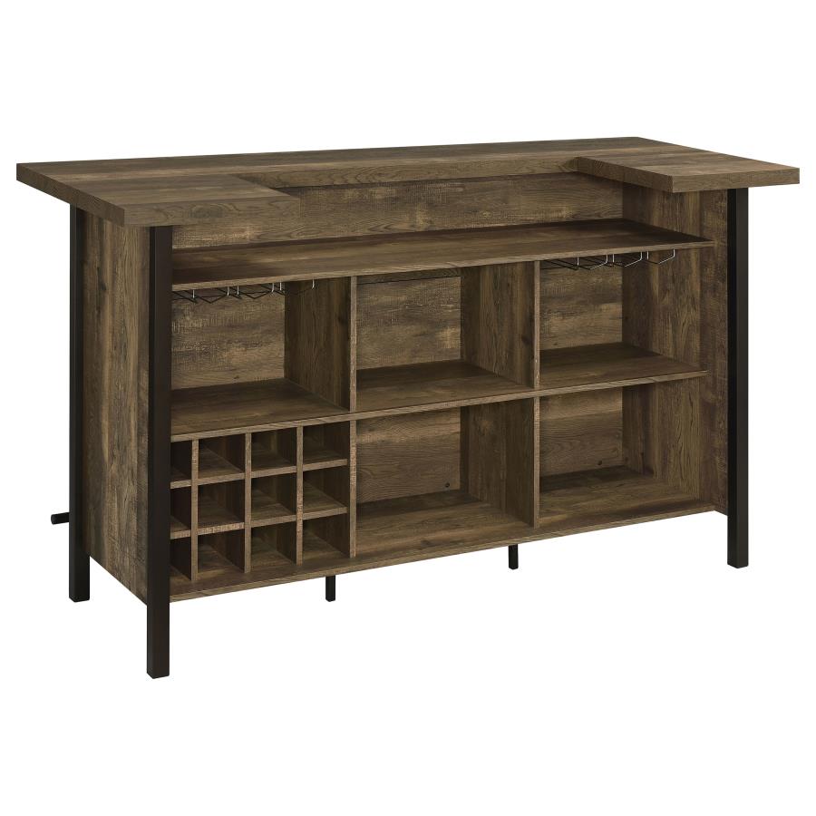 Bellemore Freestanding Home Bar Wine Cabinet Rustic Oak - 182104