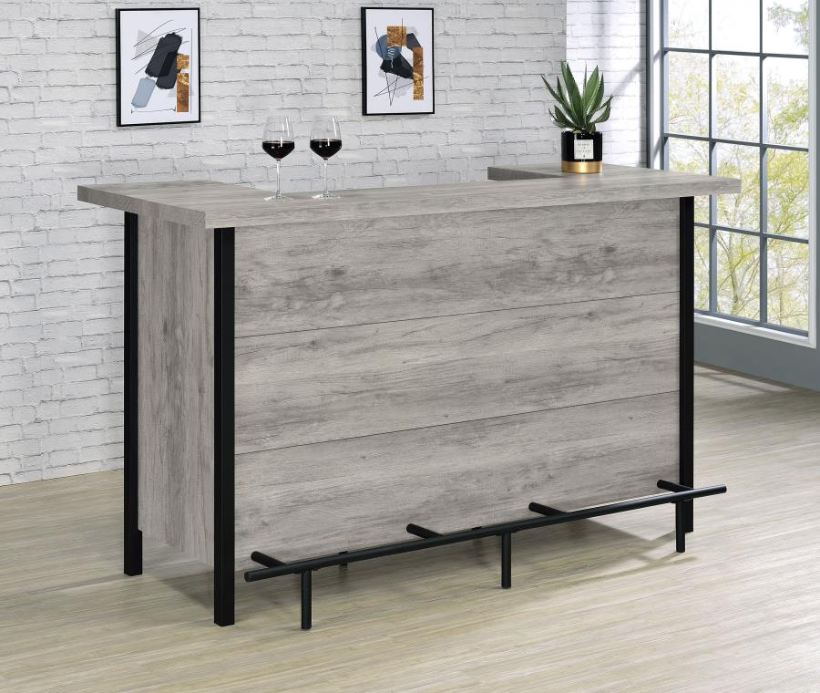 Bellemore Freestanding Home Bar Wine Cabinet Grey Driftwood - 182105