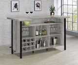 Bellemore Freestanding Home Bar Wine Cabinet Grey Driftwood - 182105