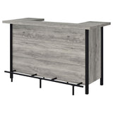 Bellemore Freestanding Home Bar Wine Cabinet Grey Driftwood - 182105