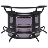 Dallas 3-piece Curved Freestanding Home Bar Cabinet Black - 182135-S3