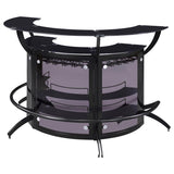 Dallas 3-piece Curved Freestanding Home Bar Cabinet Black - 182135-S3