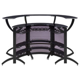 Dallas 3-piece Curved Freestanding Home Bar Cabinet Black - 182135-S3