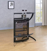Dallas 2-shelf Curved Freestanding Home Bar Cabinet Black - 182135
