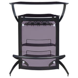 Dallas 2-shelf Curved Freestanding Home Bar Cabinet Black - 182135