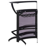 Dallas 2-shelf Curved Freestanding Home Bar Cabinet Black - 182135