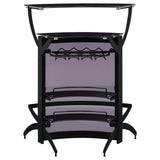 Dallas 2-shelf Curved Freestanding Home Bar Cabinet Black - 182135