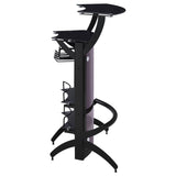 Dallas 2-shelf Curved Freestanding Home Bar Cabinet Black - 182135