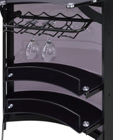 Dallas 2-shelf Curved Freestanding Home Bar Cabinet Black - 182135