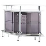 Gideon Curved Glass Top Home Bar Cabinet White High Gloss - 182235