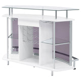 Gideon Curved Glass Top Home Bar Cabinet White High Gloss - 182235