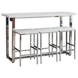 Marmot 4-piece Rectangular Counter Height Table Set Chrome - 182253