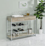 Melrose 2-drawer Home Bar Storage with Wine Rack Grey - 182275