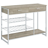 Melrose 2-drawer Home Bar Storage with Wine Rack Grey - 182275
