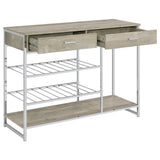 Melrose 2-drawer Home Bar Storage with Wine Rack Grey - 182275