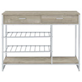 Melrose 2-drawer Home Bar Storage with Wine Rack Grey - 182275