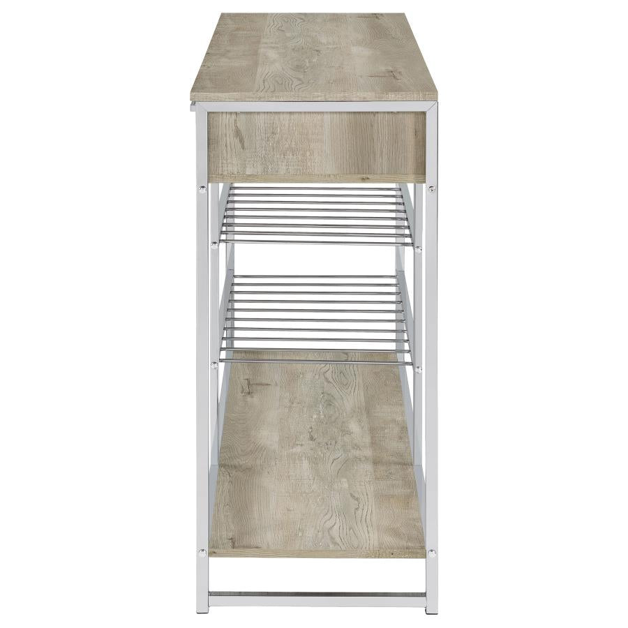 Melrose 2-drawer Home Bar Storage with Wine Rack Grey - 182275