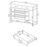 Melrose 2-drawer Home Bar Storage with Wine Rack Grey - 182275