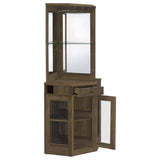 Alviso 1-drawer Corner Home Bar Wine Cabinet Rustic Oak - 182303