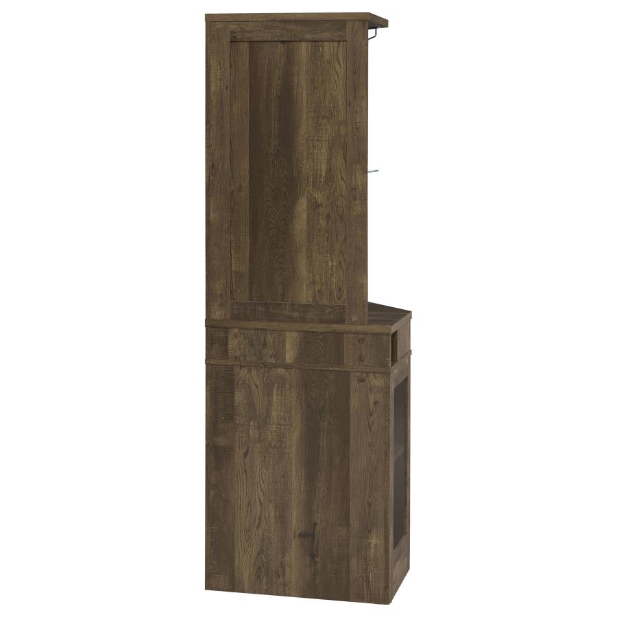Alviso 1-drawer Corner Home Bar Wine Cabinet Rustic Oak - 182303