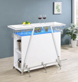 Araceli Freestanding LED Home Bar Cabinet White High Gloss - 182355
