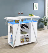 Araceli Freestanding LED Home Bar Cabinet White High Gloss - 182355