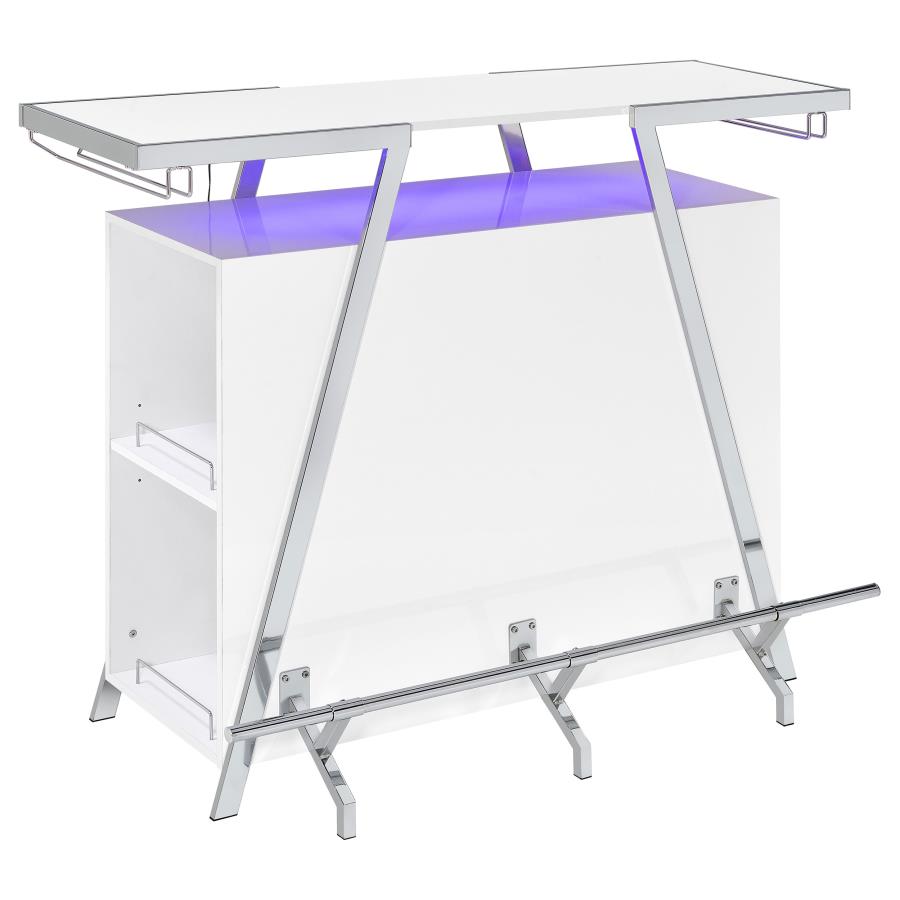 Araceli Freestanding LED Home Bar Cabinet White High Gloss - 182355