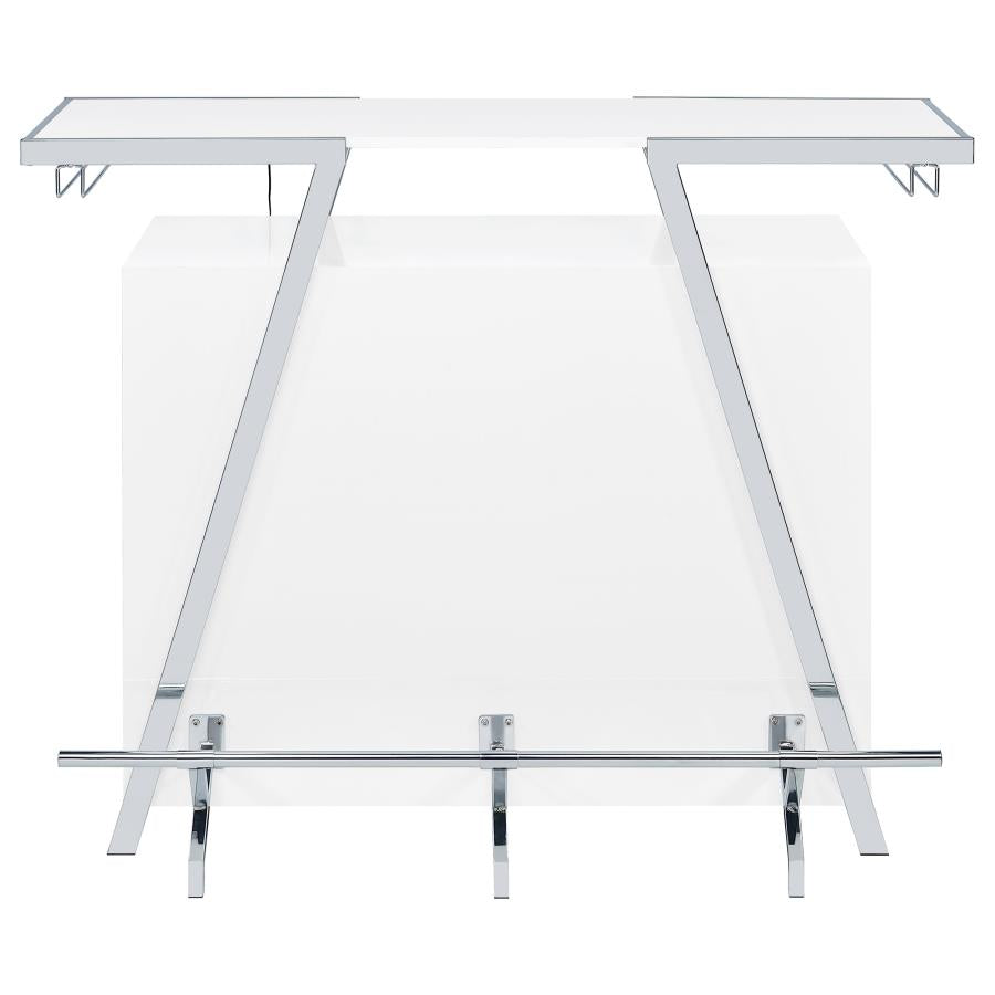 Araceli Freestanding LED Home Bar Cabinet White High Gloss - 182355
