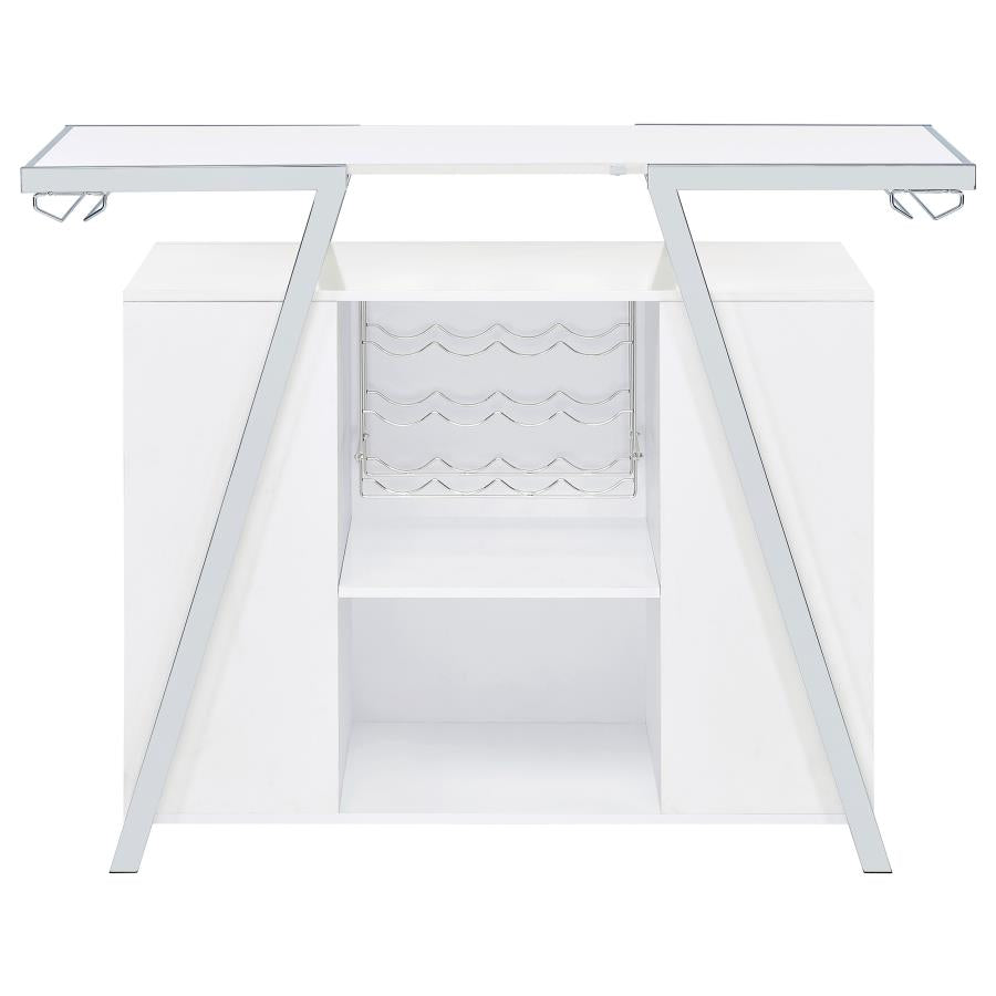 Araceli Freestanding LED Home Bar Cabinet White High Gloss - 182355