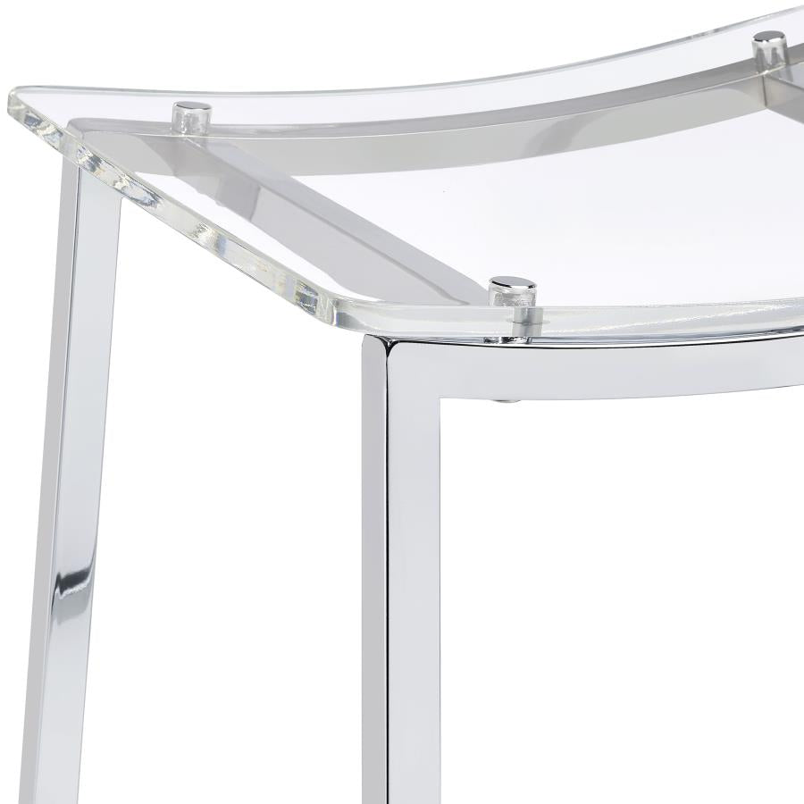 Jovani Acrylic Backless Counter Stool Chrome (Set of 2) - 182358