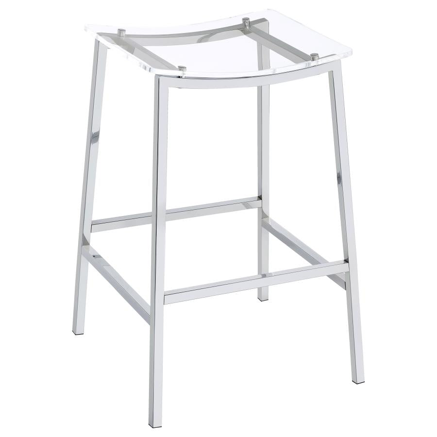 Jovani Acrylic Backless Bar Stool Chrome (Set of 2) - 182359