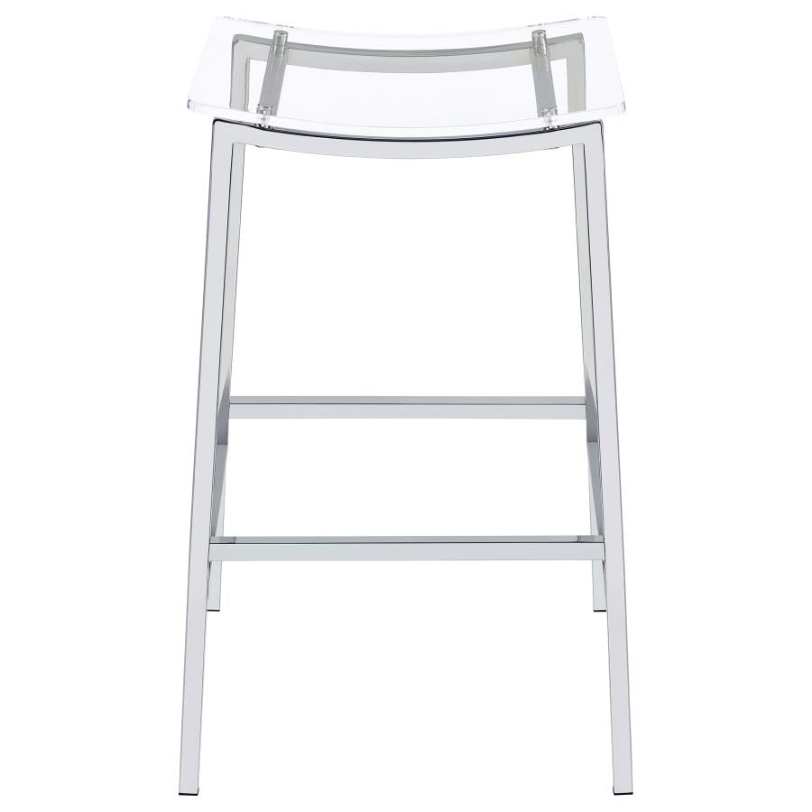 Jovani Acrylic Backless Bar Stool Chrome (Set of 2) - 182359