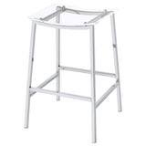 Jovani Acrylic Backless Bar Stool Chrome (Set of 2) - 182359