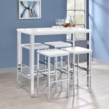 Natividad 5-piece Pub Height Bar Table Set White High Gloss - 182525