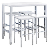 Natividad 5-piece Pub Height Bar Table Set White High Gloss - 182525