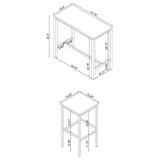 Natividad 5-piece Pub Height Bar Table Set White High Gloss - 182525