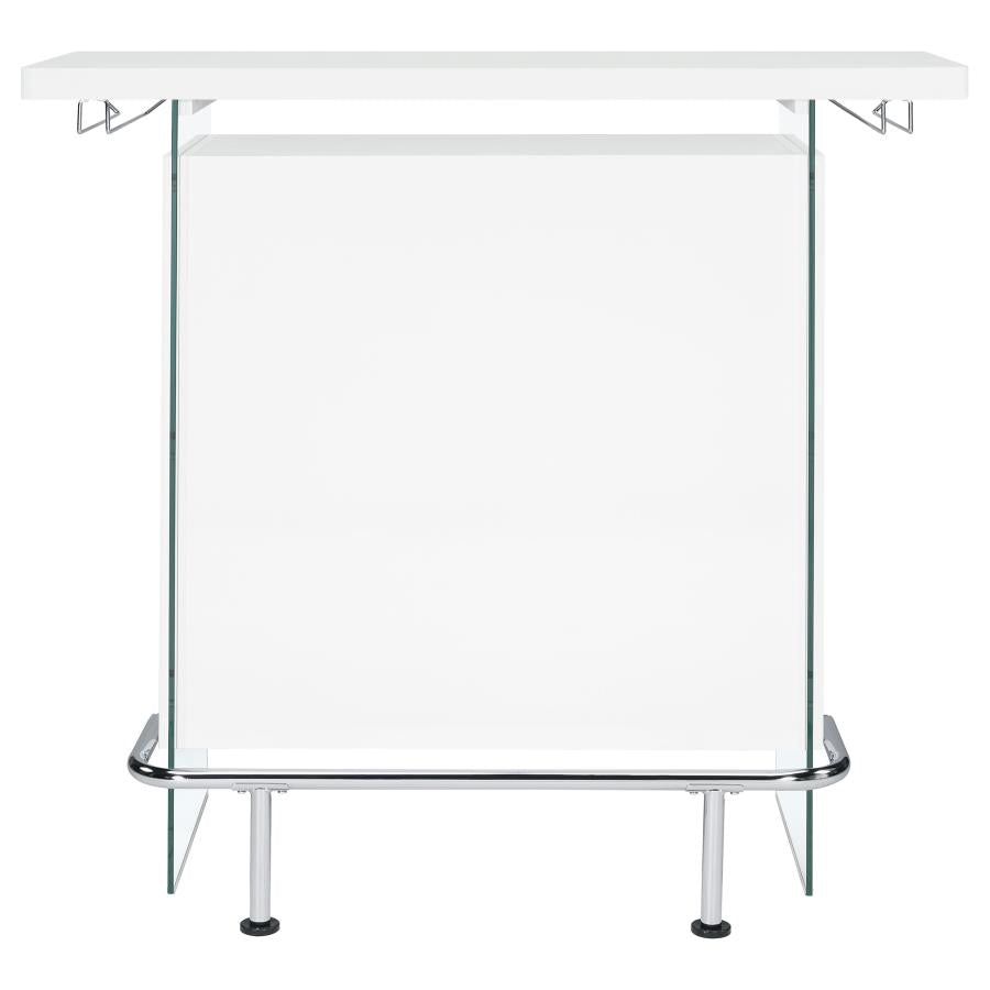 Acosta Freestanding Home Bar Wine Cabinet White High Gloss - 182632